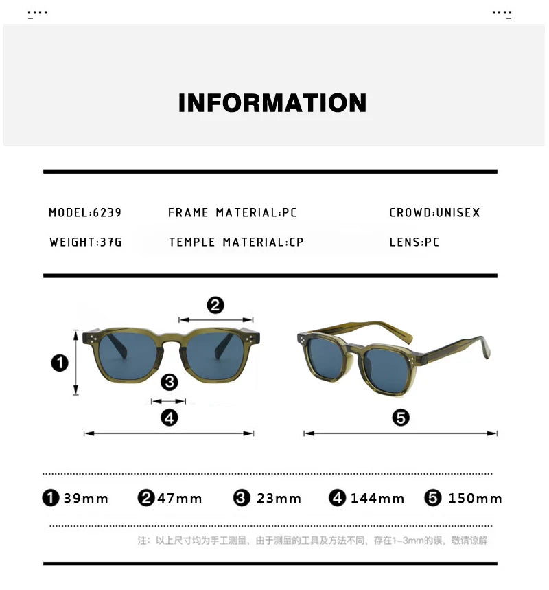 Retro Punk Polarized Lenses Men Sunglasses Square Trends