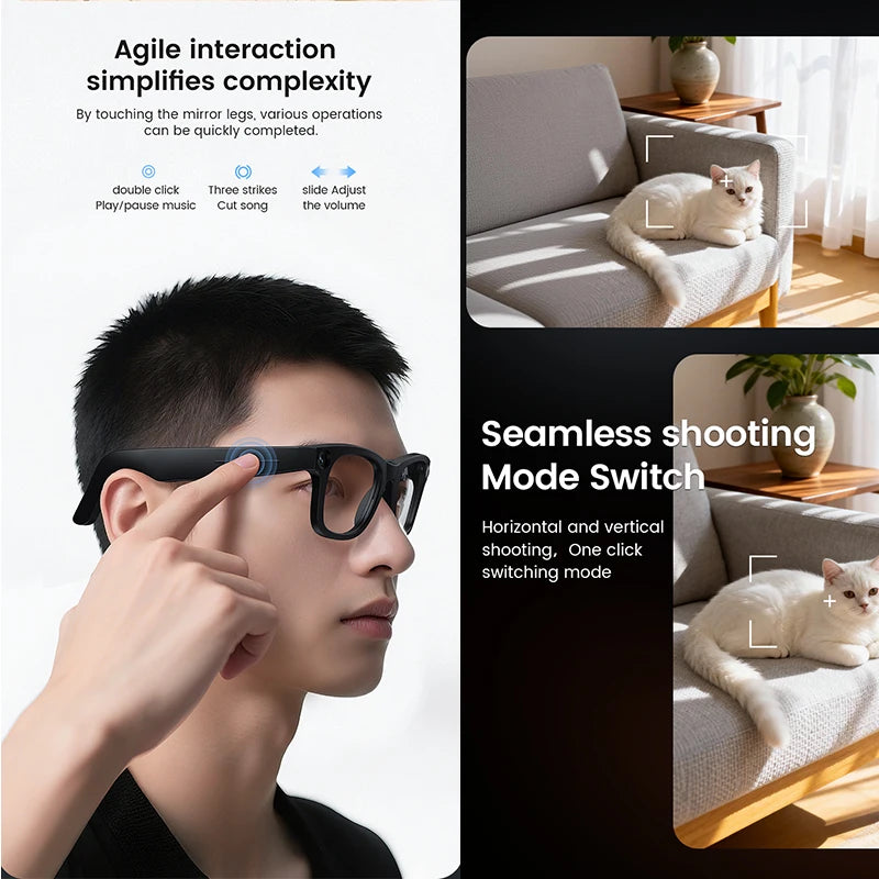 Smart Glasses HD Photo Video OpenAI Record Translation