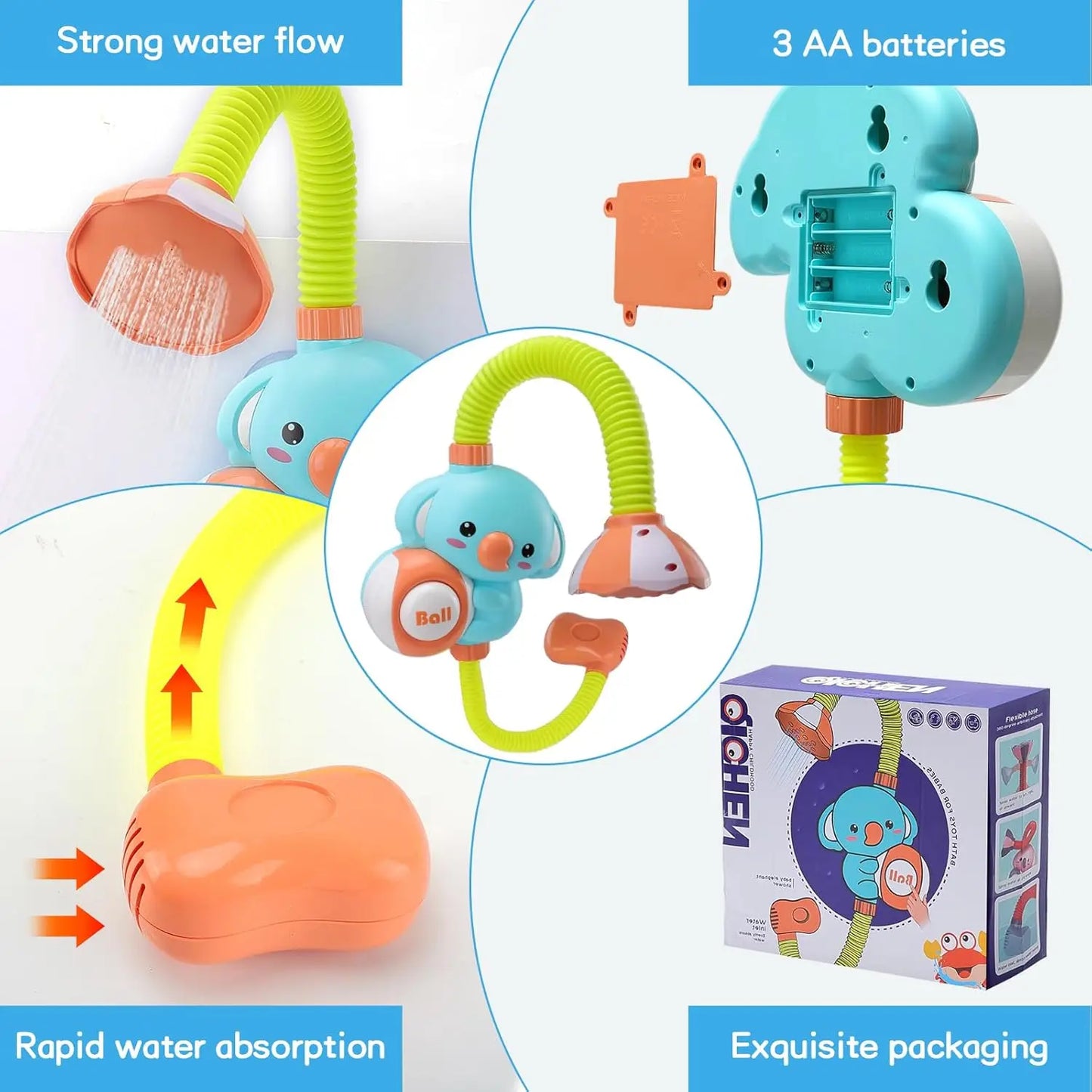 1Set Cartoon Cute Little Elephant Electric Shower
