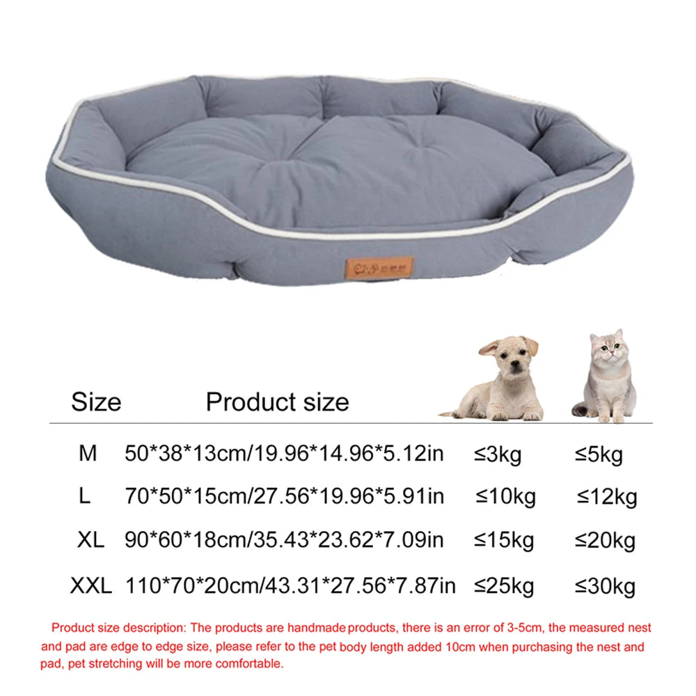 Four Season Square Dog Bed for Large Dog Mattress Bite-resistant Cat Bed