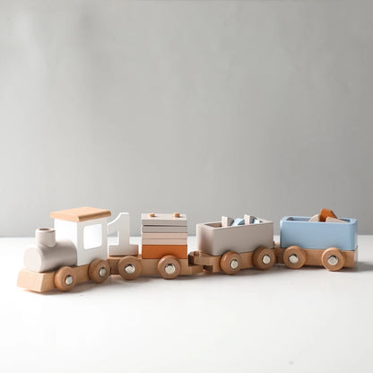 Wooden Birthday Train Toy Simulated Train Toy Model
