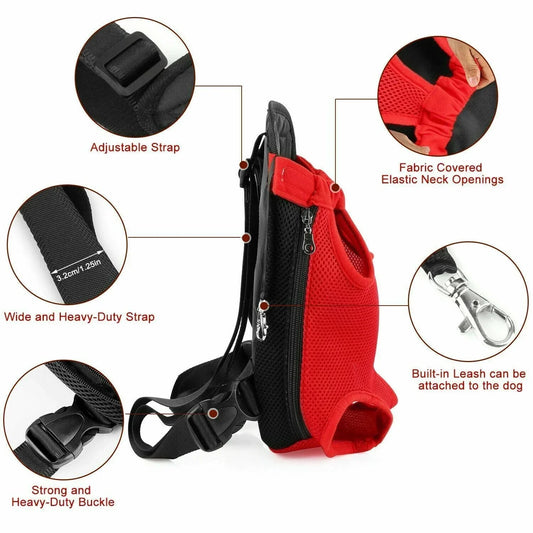 Adjustable Cat Carrier Bag Pet Double Shoulder Backpack
