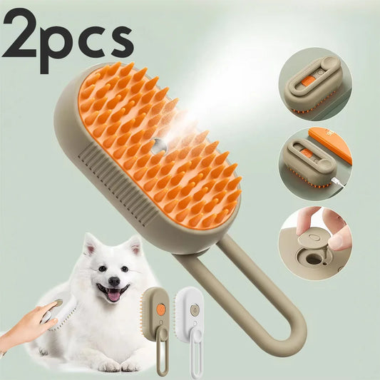 Steam Pet Brush 3-in-1 Massage Dog Steamy Brush