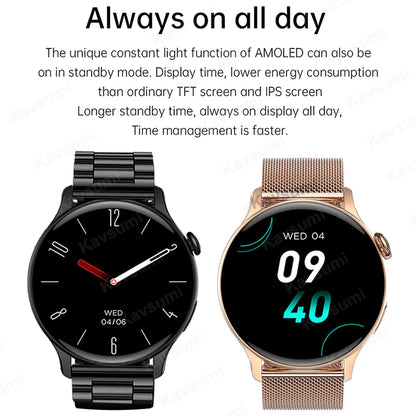 NFC Smart Watch Amoled HD GPS Track Sports Heart Rate