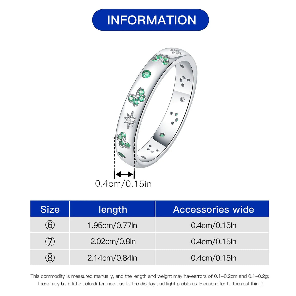 925 Sterling Silver Three-Ring Stackable Ring for Women