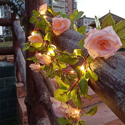 Solar Powered Sunflower Rose String Lights Artificial