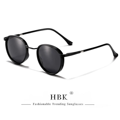 HBK TRetro Punk Men's Polarized Sunglasses Round Design