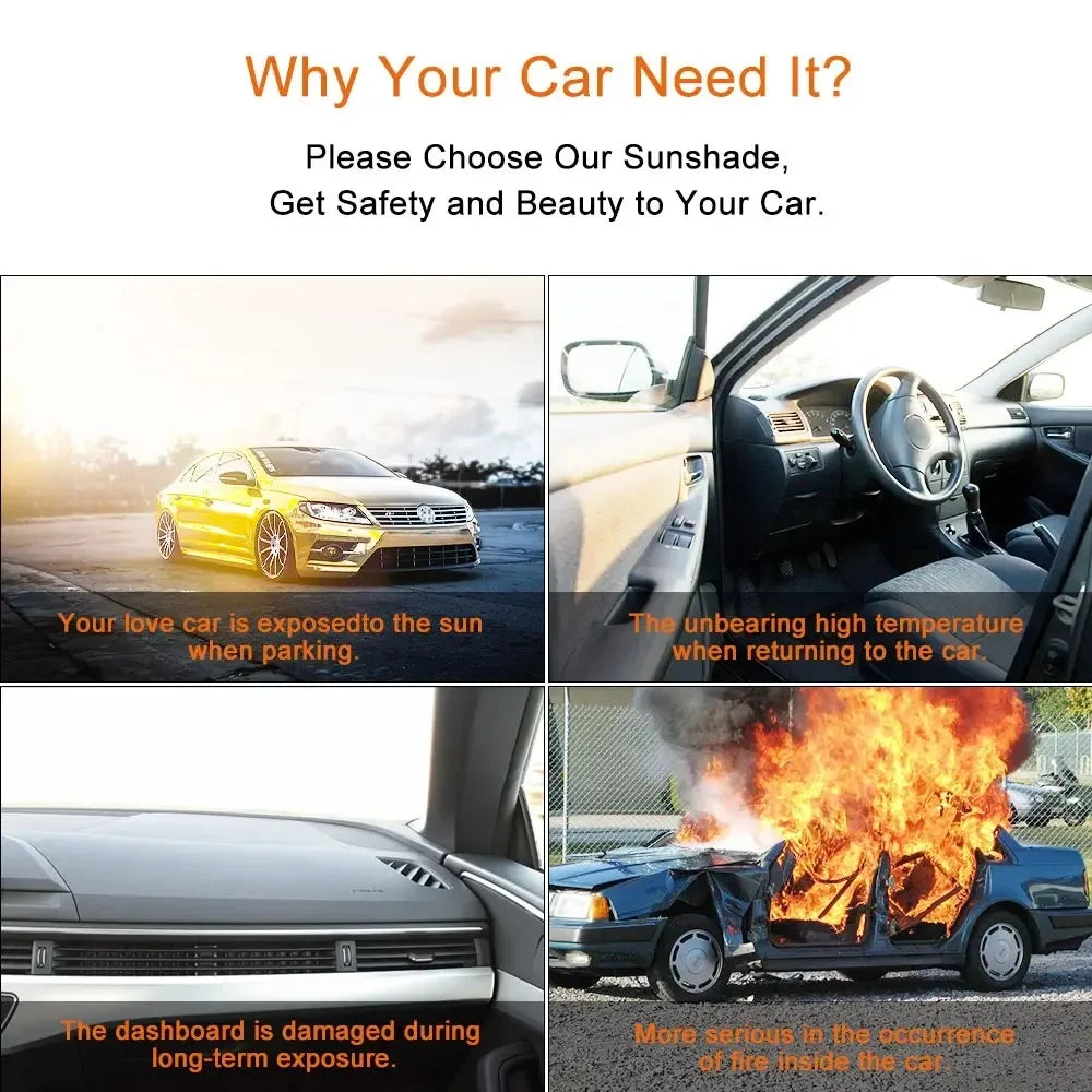 Car Windshield Sun Shade Foldable Aluminum Foil Sun Visor