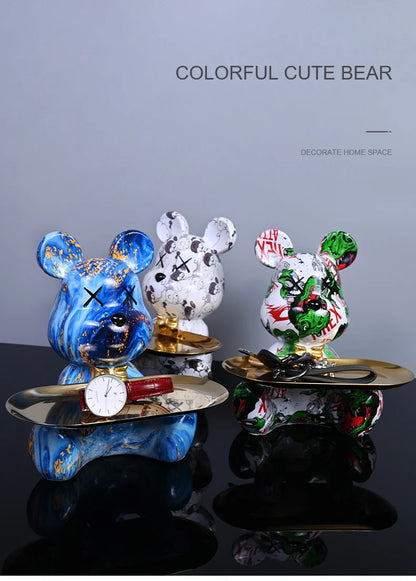 Colorful Bear Statues and Sculptures Butler Figure Ornaments