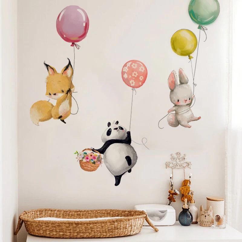 Lovely animal panda rabbit koala and balloon bedroom