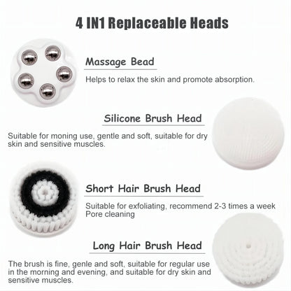 4 in 1 Electric Facial Cleansing Brush Sonic Skin Care