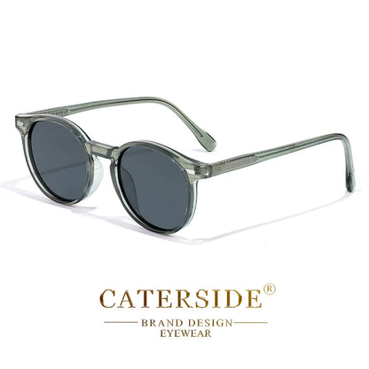 Retro Polarized Round Sunglasses Men TR90 / Acetate Vintage