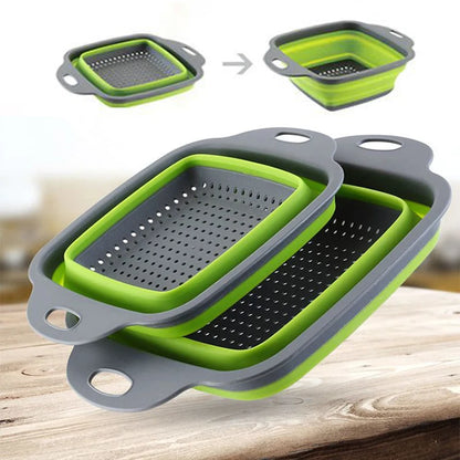 Silicone Folding Drainer Basket Portable Kitchen Strainer
