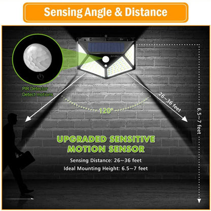 Solar Lights Outdoor 100 LED Wall Lamp Motion Sensor Lights
