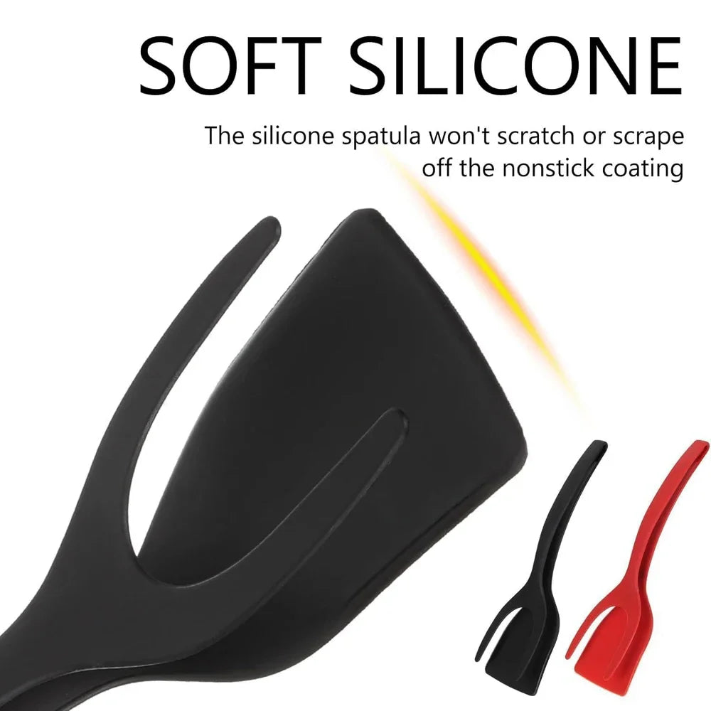 2-in-1 Grip Flip Spatula Tongs - Nylon Non-Stick Egg