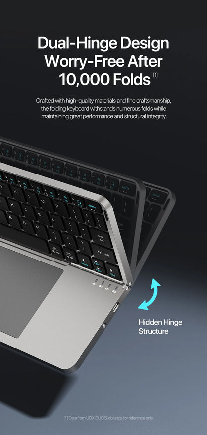 Folding Bluetooth Keyboard PC Phone Holder Wireless Foldable Keyboard