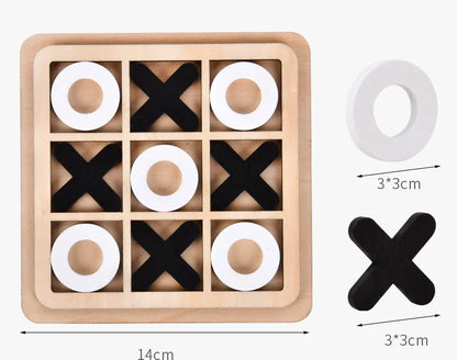 Montessori Chess Play Wooden Jigsaw Toy Game Interaction