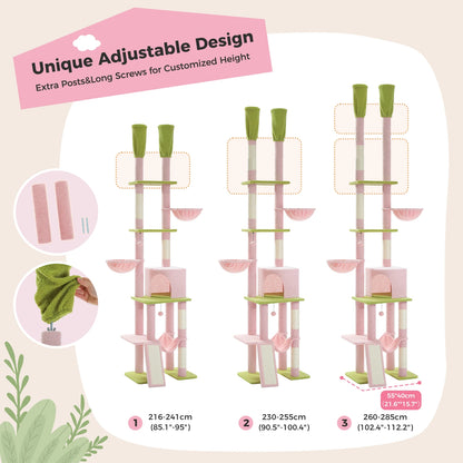 Cactus Cat Tree Floor to Ceiling Tower Scratching Posts