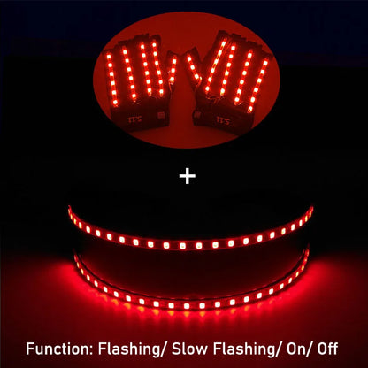 1set Luminous Glowing Glasses and Gloves Remote Control