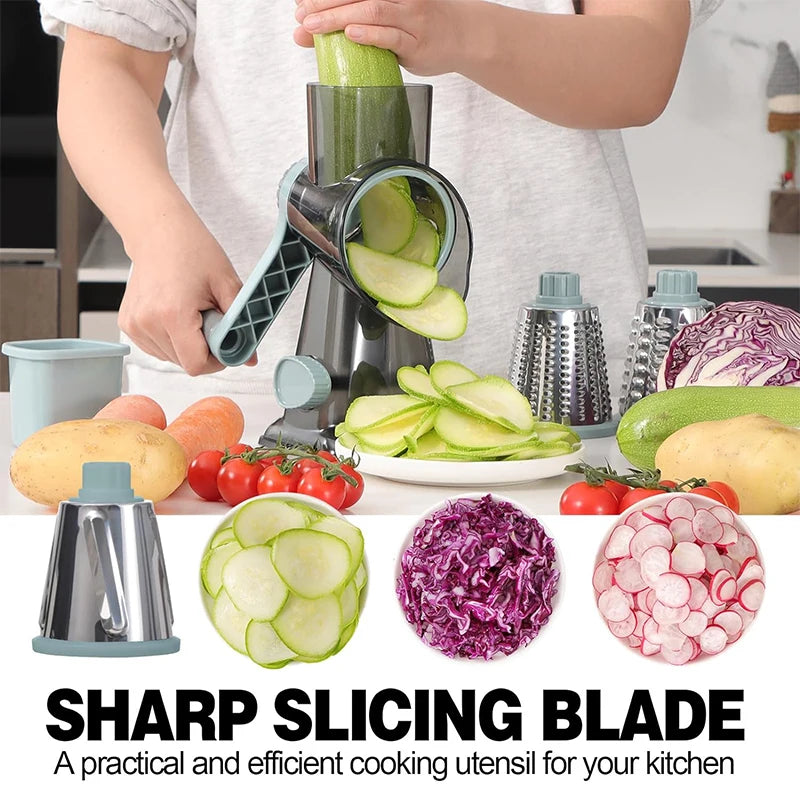 3 in 1 Rotary Cheese Grater Versatile Slicer