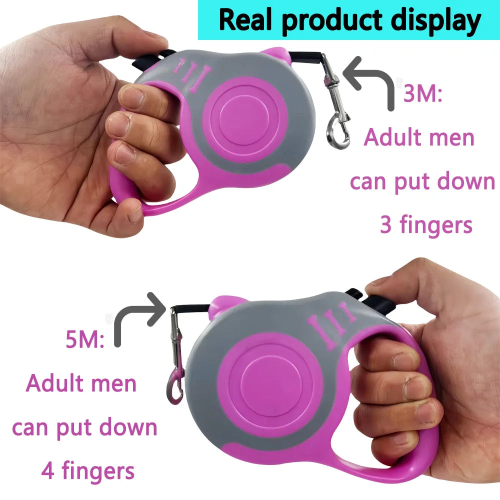 Retractable Pet Dog Leash Dogs Hiking Walking Traction Rope
