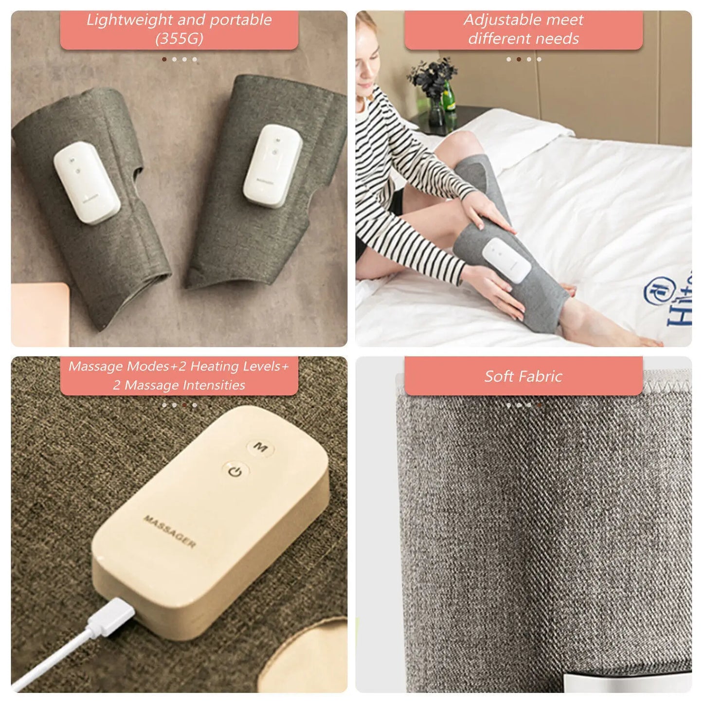 Calf Massager Portable Leg Massager with Compression Heat