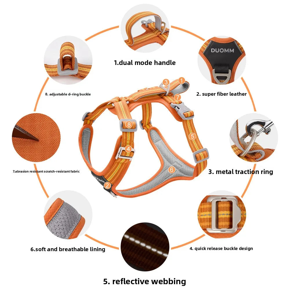 Car Safety Dog Harness with Dual Handle Quick Release