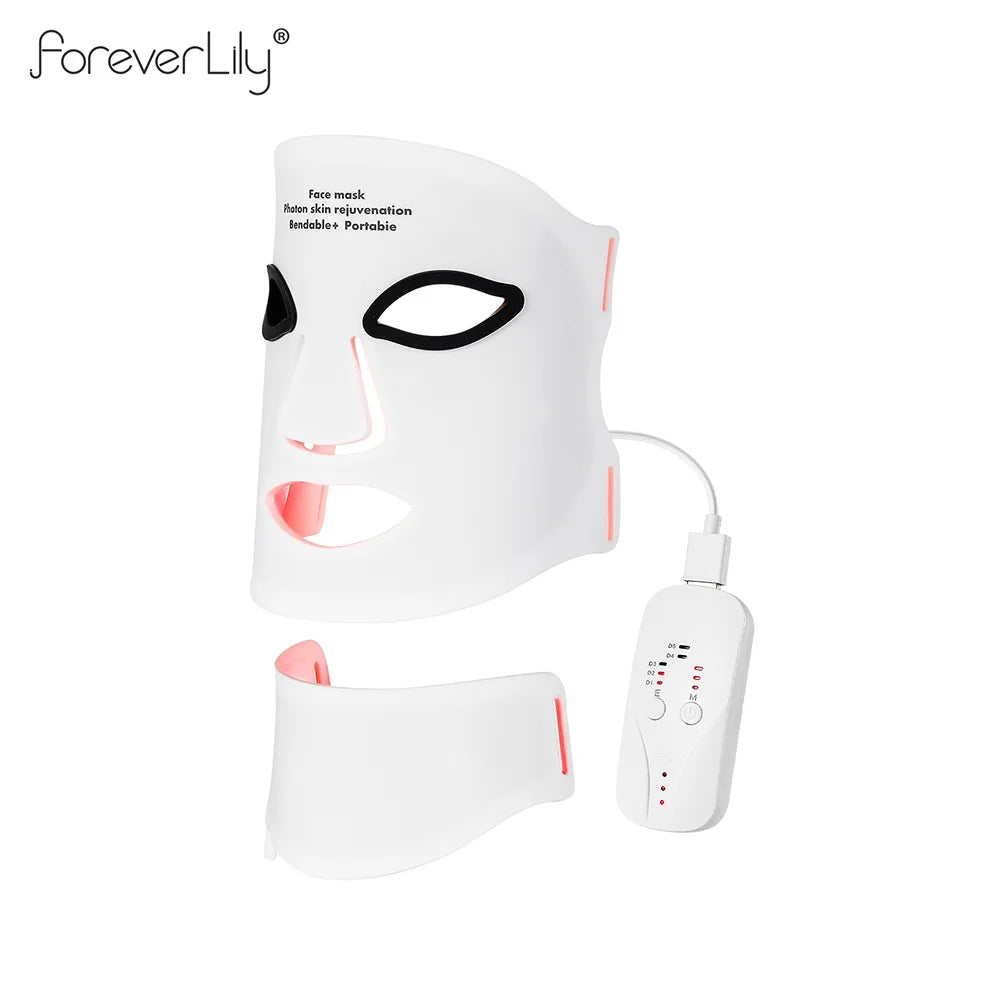 Silicone LED Mask Face With Neck 7 Colors LED Photo