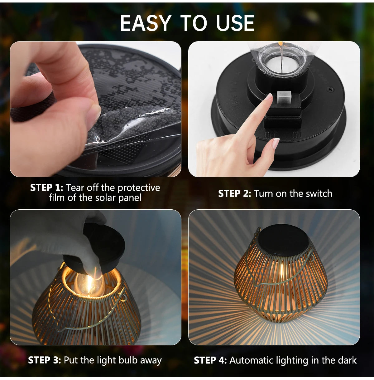 Solar Lantern Hanging Woven Lantern Boho Lamp Lights