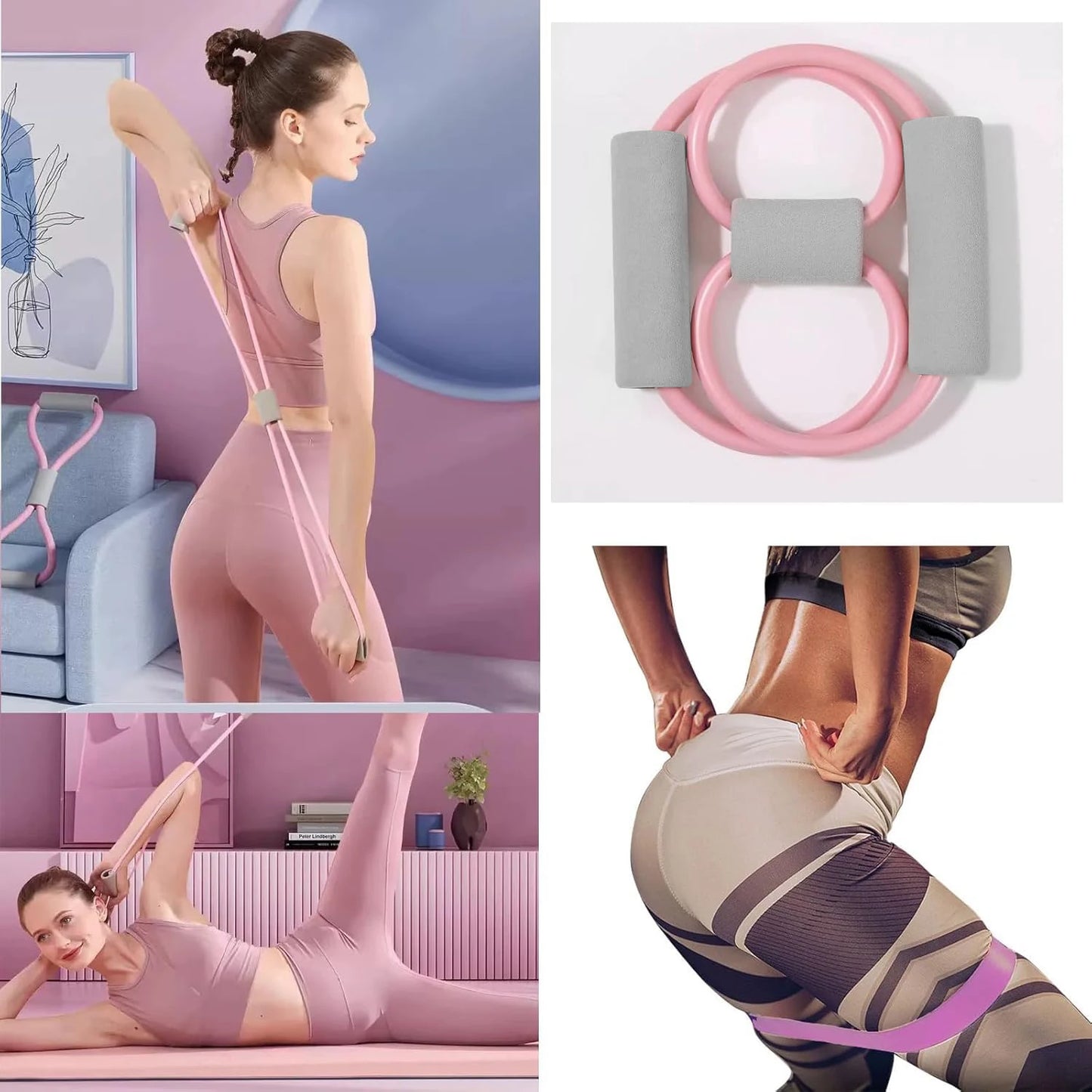 Pilates Basic Set Fitness Ball Elastic Stretch Belt