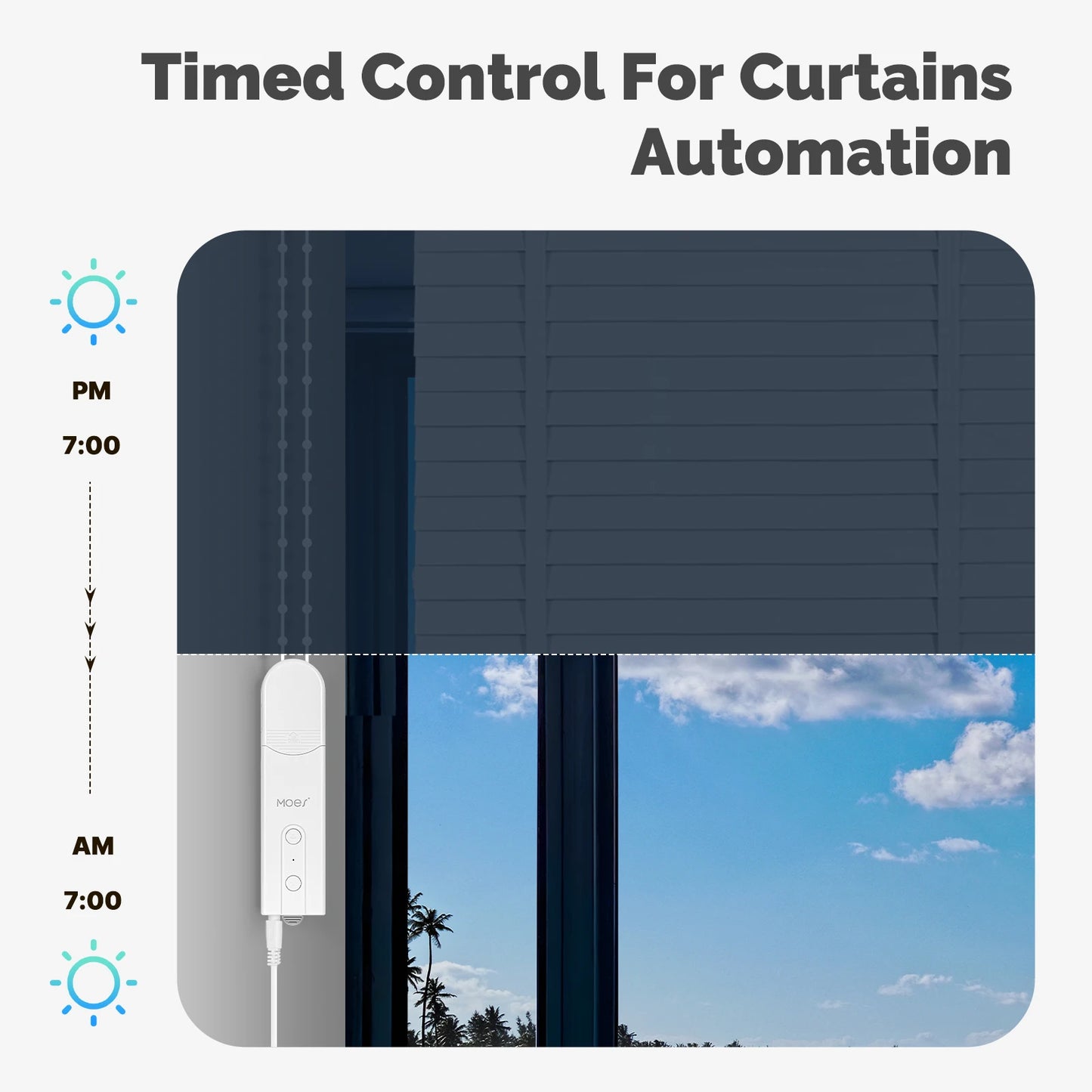 Tuya WiFi Smart Curtain Motor MOES Electric Roller Blinds