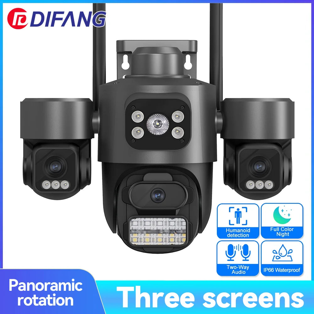 iCsee 3 Lens 3 Screen WiFi Camera 360° Auto Tracking  Surveillance