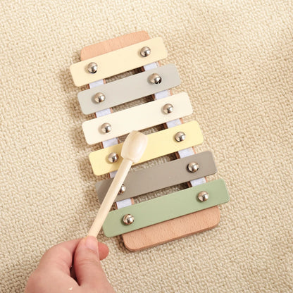Montessori Wooden Toy Multicolor Xylophone Bell Beads