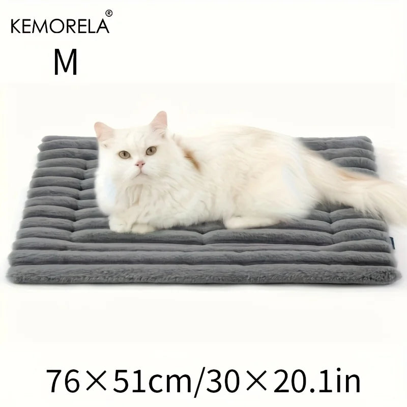 Extra Large Dog Bed Mat Soft Non-Slip Striped Plush