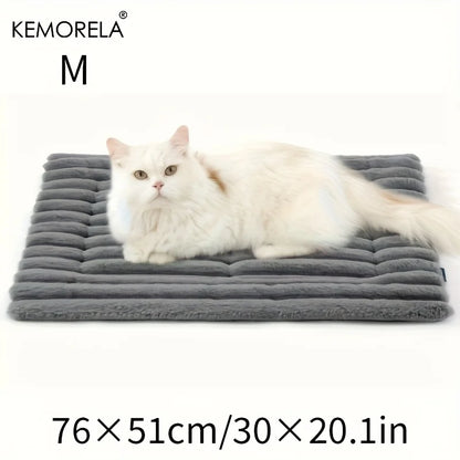 Extra Large Dog Bed Mat Soft Non-Slip Striped Plush