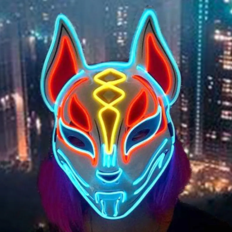 Glowing  Demon Slayer Mask Cosplay Japanese Cartoon