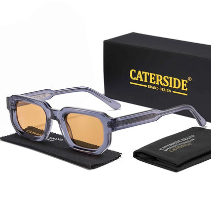 CATERSIDE New Vintage Punk Men Sunglasses Small Frame