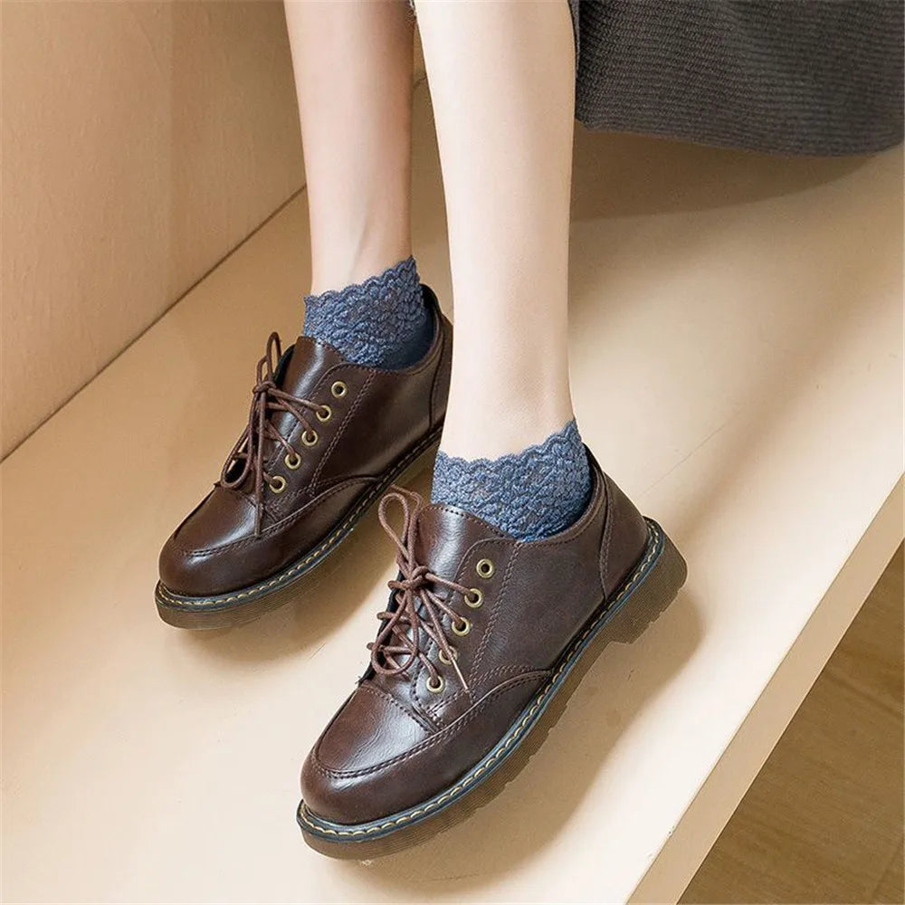 4 Pairs Casual Low Tube Lace Thermal Socks Women