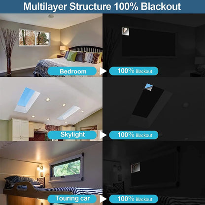 100 Blackout Window Cover Darkest Light Block Black Privacy Film