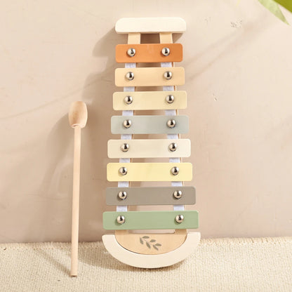Montessori Wooden Toy Multicolor Xylophone Bell Beads