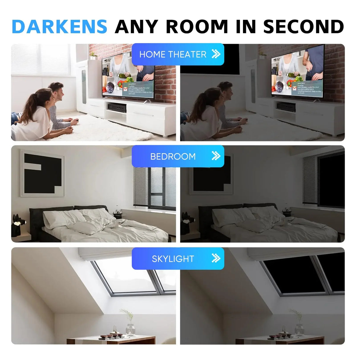 100% Blackout Window Cover Darkest Light Block Black Privacy