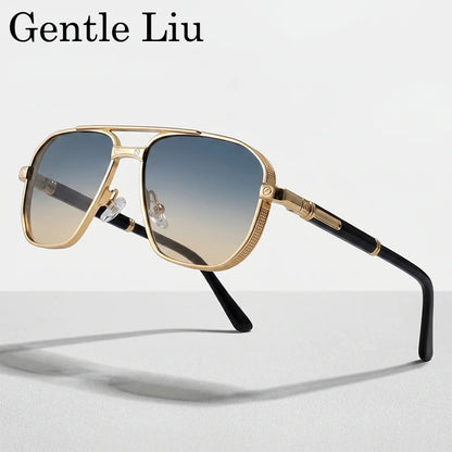 Square Punk Metal Frame Sunglasses Men Luxury Designer