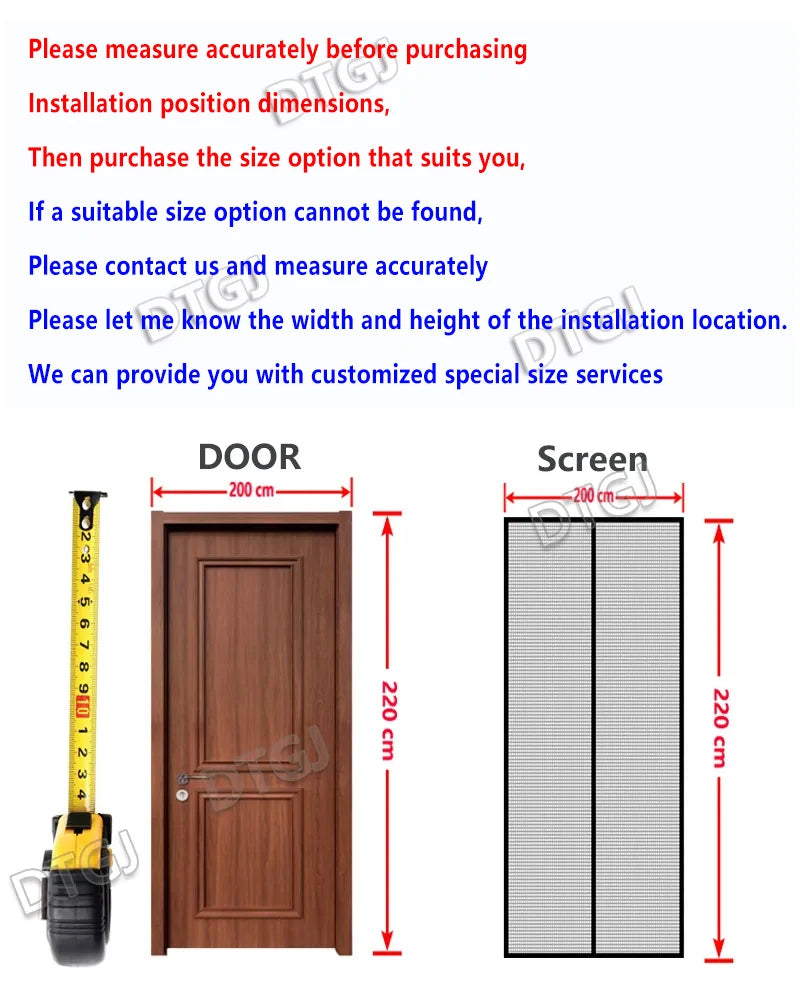 Magnetic Door Screen Insect Mosquito Net Curtain Black Fly