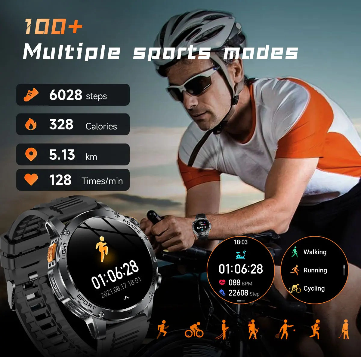 New Military T-Rex 3 Ultra 1000mAh Battery Smart Watch