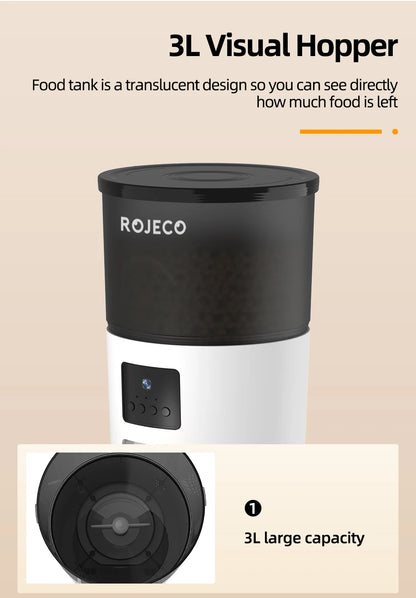 Automatic Cat Feeder With Camera Video Cat Food Dispenser Pet