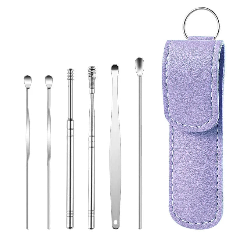 Stainless Steel Ear Cleaner Portable Ear Spoons Spiral