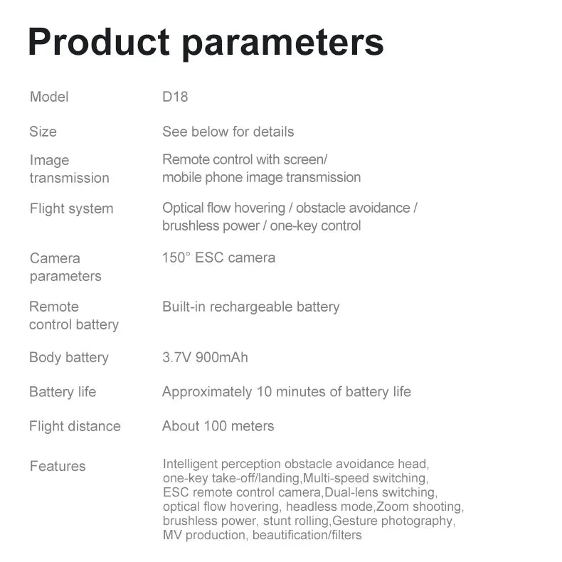 Lenovo D18 Drone 8K Aerial HD Dual-Camera Intelligent Obstacle
