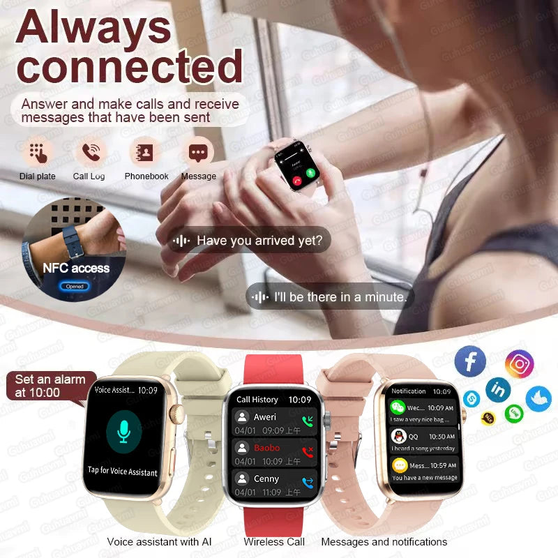 New Women Men AI Smart Diagnosis Watch HRV+PPG Blood Pressure