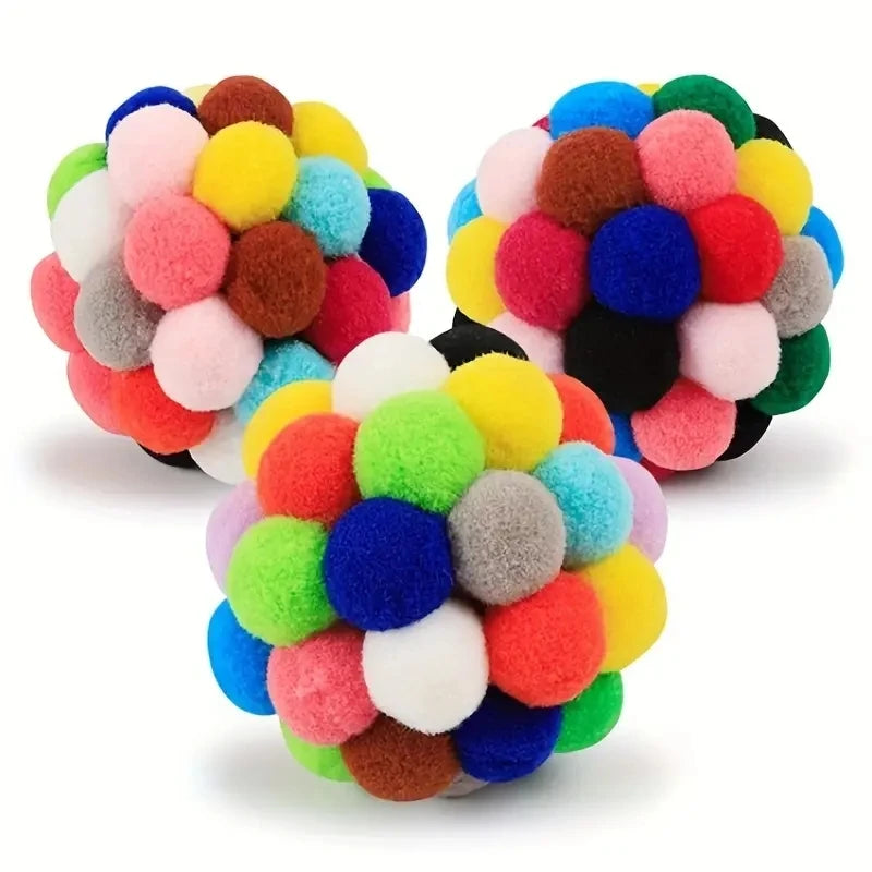 Cat Toys Cat Plush Ball Toy Pet Elastic Bell Ball