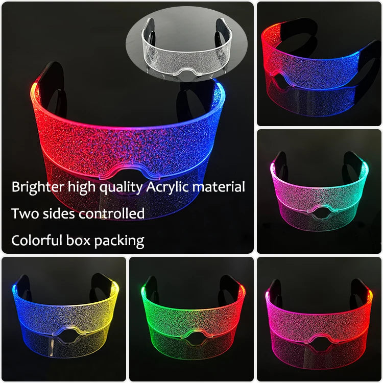 New Acrylic Luminous Glowing Cyberpunk Glasses LED Light